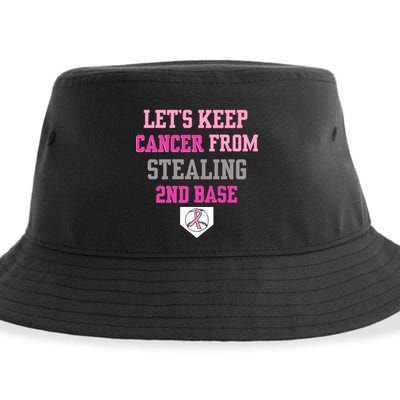 Let's Keep Cancer From Stealing 2nd Base Ribbon Sustainable Bucket Hat