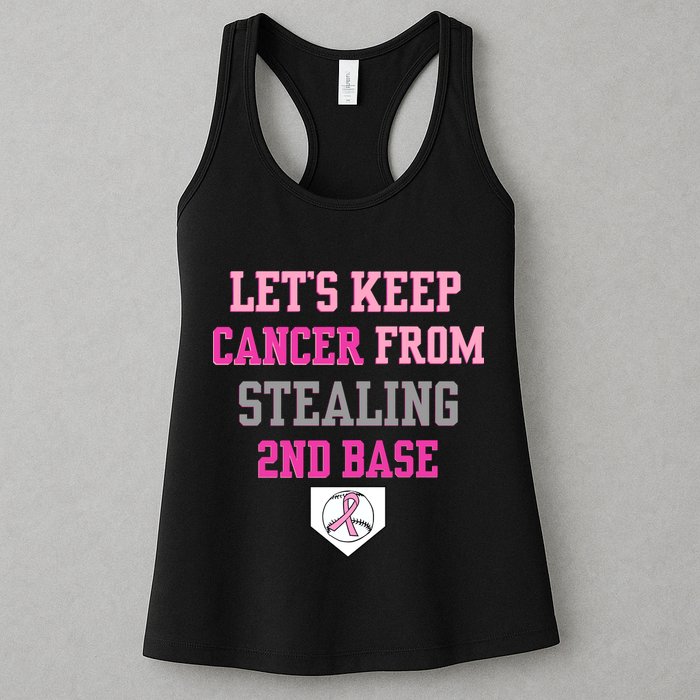 Let's Keep Cancer From Stealing 2nd Base Ribbon Womens Tank Top