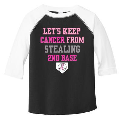 Let's Keep Cancer From Stealing 2nd Base Ribbon Toddler Fine Jersey T-Shirt