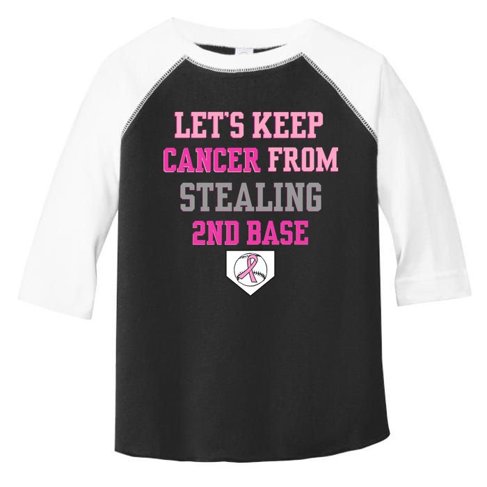 Let's Keep Cancer From Stealing 2nd Base Ribbon Toddler Fine Jersey T-Shirt