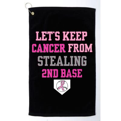 Let's Keep Cancer From Stealing 2nd Base Ribbon Golf Towel