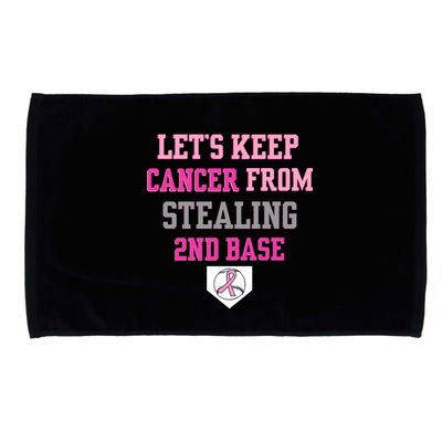 Let's Keep Cancer From Stealing 2nd Base Ribbon Microfiber Hand Towel