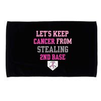 Let's Keep Cancer From Stealing 2nd Base Ribbon Microfiber Hand Towel