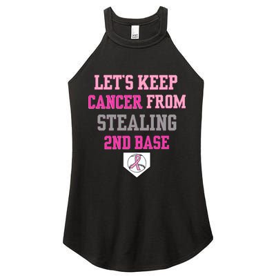 Let's Keep Cancer From Stealing 2nd Base Ribbon Women's Perfect Tri Rocker Tank