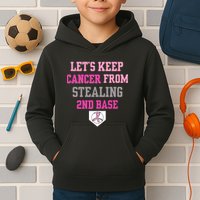 Let's Keep Cancer From Stealing 2nd Base Ribbon Kids Hoodie