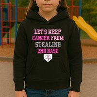 Let's Keep Cancer From Stealing 2nd Base Ribbon Kids Hoodie