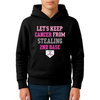 Let's Keep Cancer From Stealing 2nd Base Ribbon Kids Hoodie