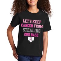 Let's Keep Cancer From Stealing 2nd Base Ribbon Kids T-Shirt
