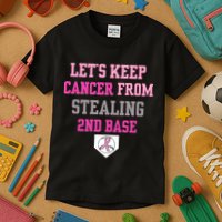 Let's Keep Cancer From Stealing 2nd Base Ribbon Kids T-Shirt