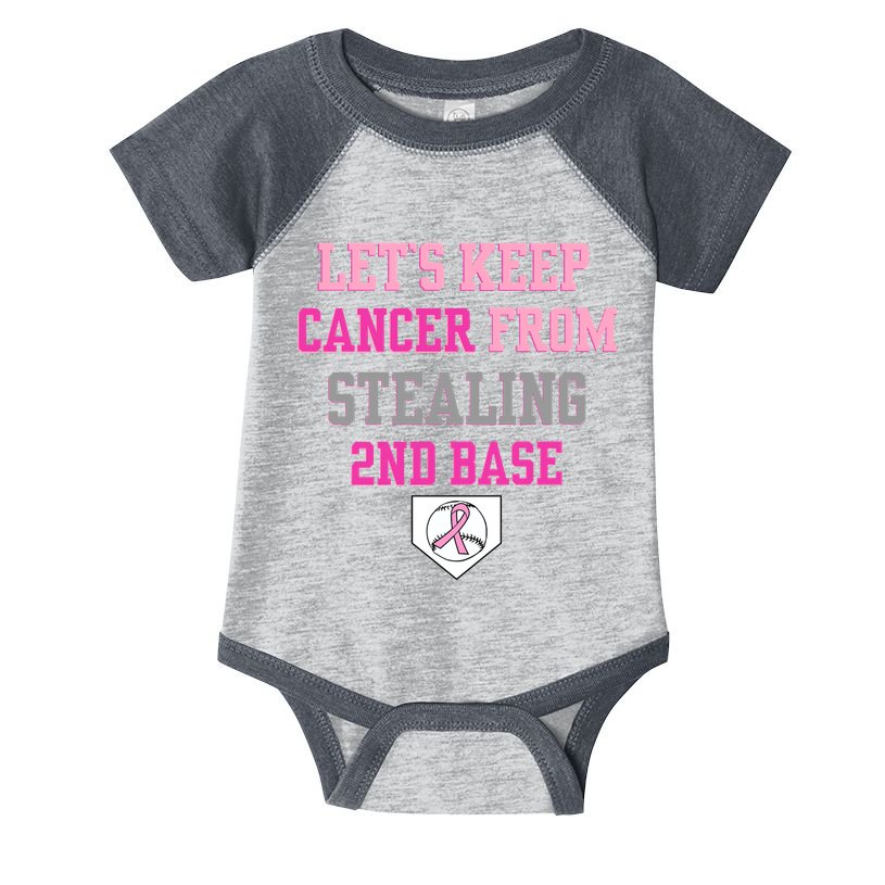 Let's Keep Cancer From Stealing 2nd Base Ribbon Infant Baby Jersey Bodysuit