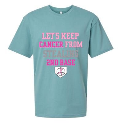 Let's Keep Cancer From Stealing 2nd Base Ribbon Sueded Cloud Jersey T-Shirt