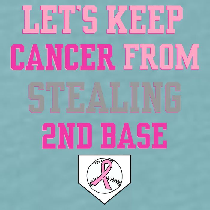 Let's Keep Cancer From Stealing 2nd Base Ribbon Sueded Cloud Jersey T-Shirt