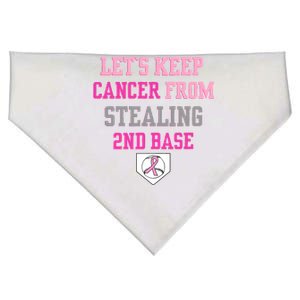 Let's Keep Cancer From Stealing 2nd Base Ribbon USA-Made Doggie Bandana