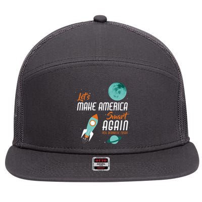 Let's Make America Smart Again 7 Panel Mesh Trucker Snapback Hat