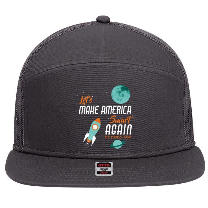 Let's Make America Smart Again 7 Panel Mesh Trucker Snapback Hat