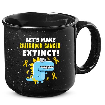 Lets Make Childhood Cancer Extinct Dinosaur 15oz Campfire Ceramic Mug