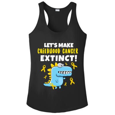 Lets Make Childhood Cancer Extinct Dinosaur Ladies PosiCharge Competitor Racerback Tank