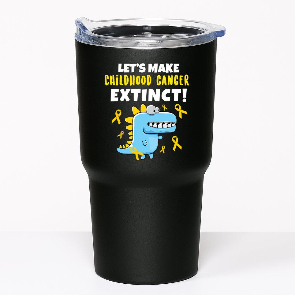 Lets Make Childhood Cancer Extinct Dinosaur Tumbler