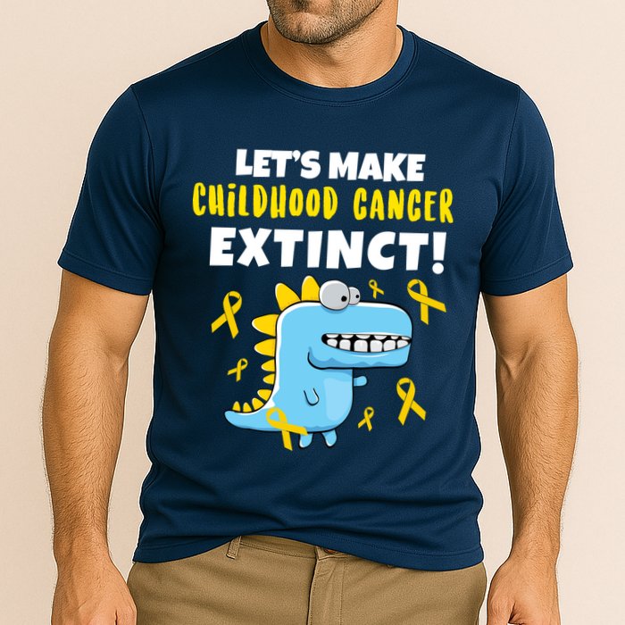 Lets Make Childhood Cancer Extinct Dinosaur Cooling Performance Crew T-Shirt