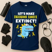 Lets Make Childhood Cancer Extinct Dinosaur Cooling Performance Crew T-Shirt
