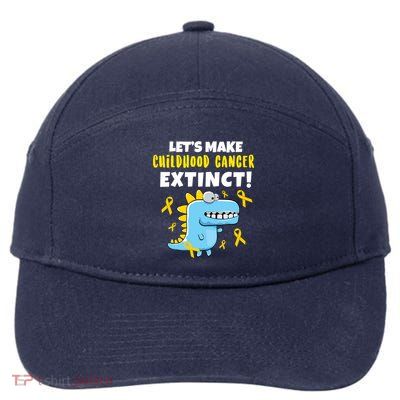 Lets Make Childhood Cancer Extinct Dinosaur 7-Panel Snapback Hat