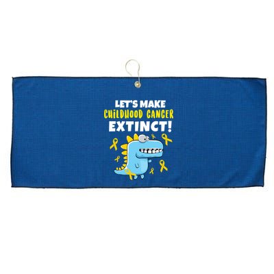 Lets Make Childhood Cancer Extinct Dinosaur Large Microfiber Waffle Golf Towel