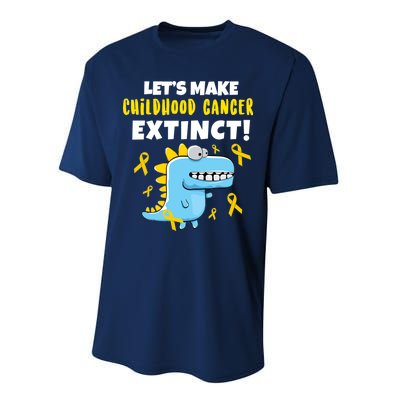 Lets Make Childhood Cancer Extinct Dinosaur Performance Sprint T-Shirt