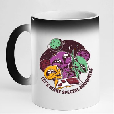 Let's Make Special Brownies Alien 11oz Black Color Changing Mug