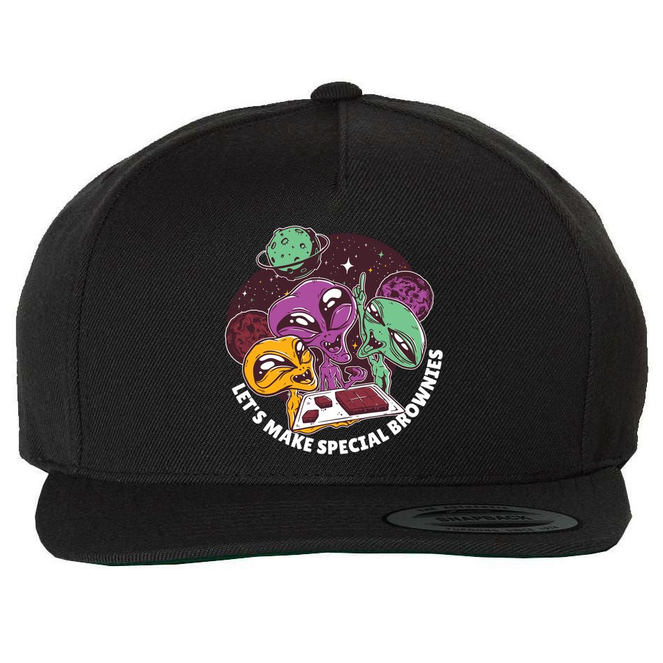 Let's Make Special Brownies Alien Wool Snapback Cap