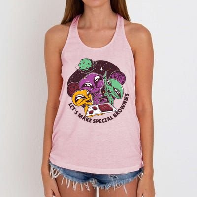 Let's Make Special Brownies Alien Women's Knotted Racerback Tank