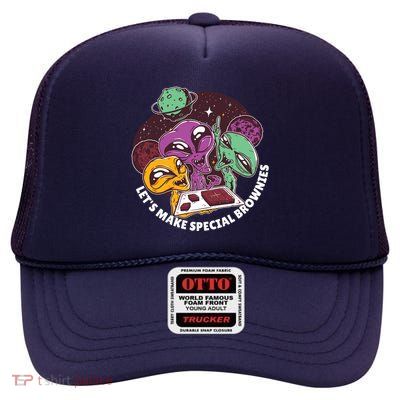 Let's Make Special Brownies Alien High Crown Mesh Back Trucker Hat