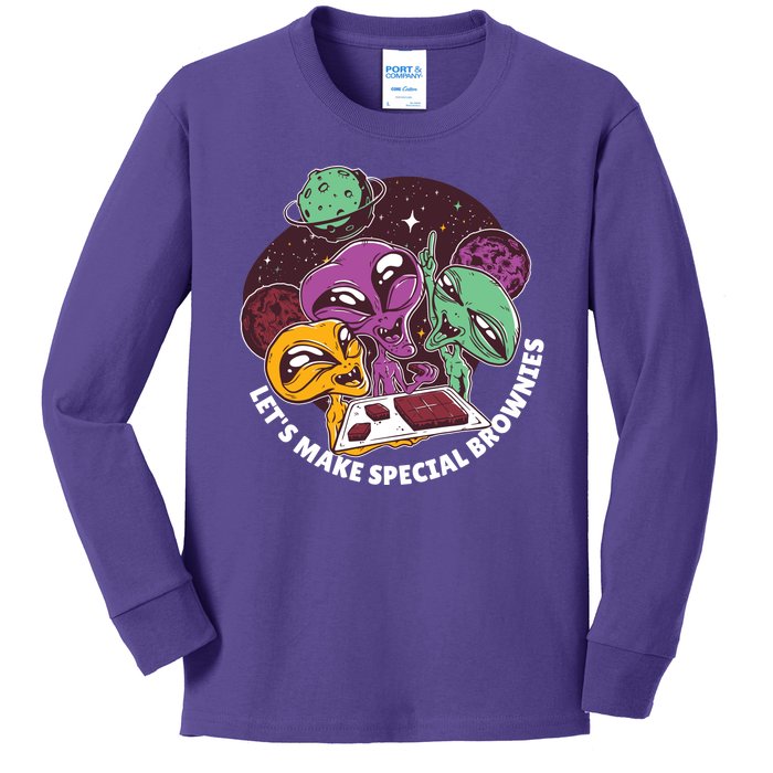 Let's Make Special Brownies Alien Kids Long Sleeve Shirt