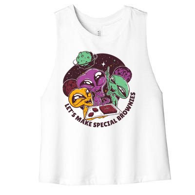 Let's Make Special Brownies Alien Women's Racerback Cropped Tank