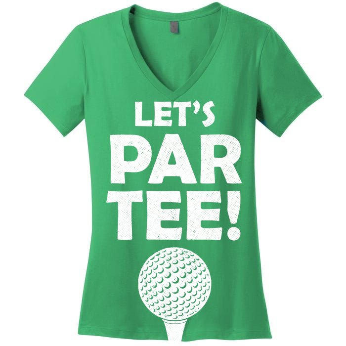 Let's Partee Golf Party Women's V-Neck T-Shirt