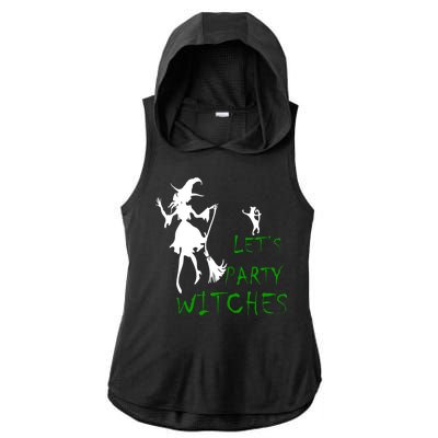 Let's Party Witches Ladies PosiCharge Tri-Blend Wicking Draft Hoodie Tank