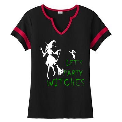 Let's Party Witches Ladies Halftime Notch Neck Tee