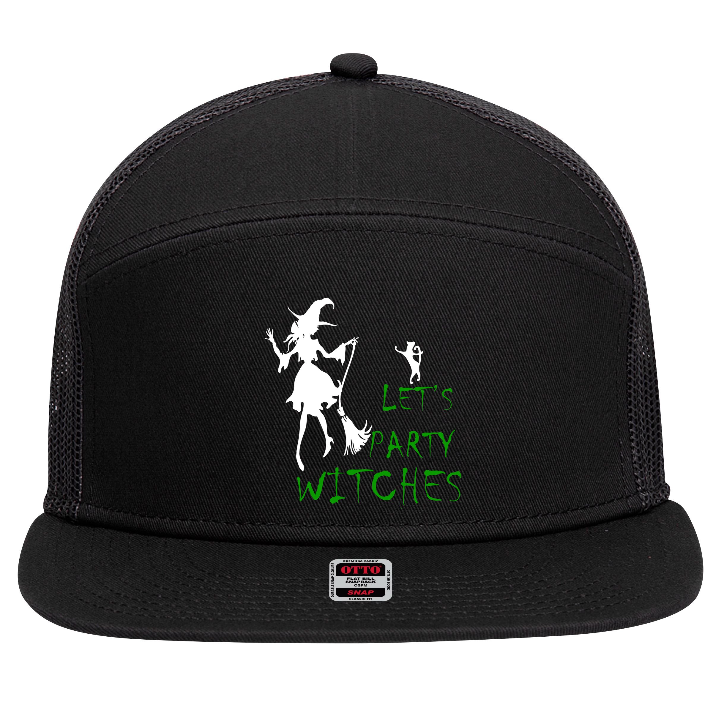 Let's Party Witches 7 Panel Mesh Trucker Snapback Hat