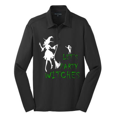 Let's Party Witches Silk Touch Performance Long Sleeve Polo