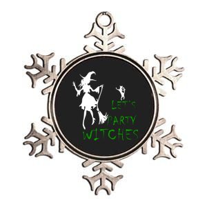 Let's Party Witches Metallic Star Ornament