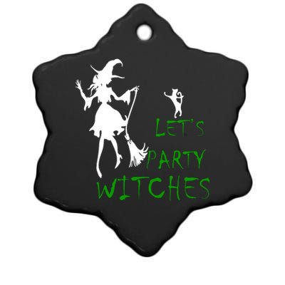 Let's Party Witches Ceramic Star Ornament