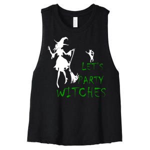 Let's Party Witches Women's Racerback Cropped Tank