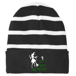 Let's Party Witches Striped Beanie with Solid Band