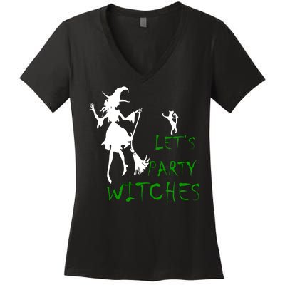 Let's Party Witches Women's V-Neck T-Shirt