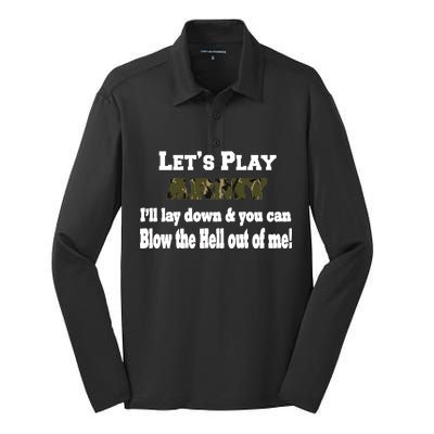 Let's Play Army Blow Me Silk Touch Performance Long Sleeve Polo