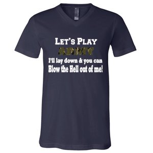 Let's Play Army Blow Me V-Neck T-Shirt