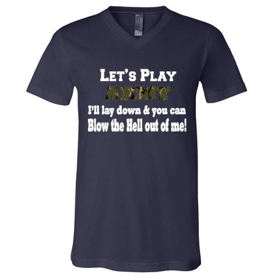 Let's Play Army Blow Me V-Neck T-Shirt