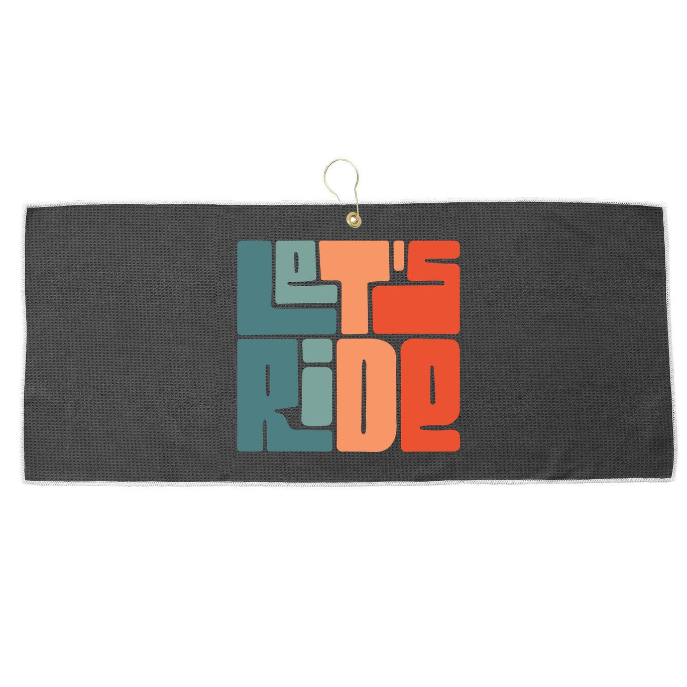 Let's Ride Large Microfiber Waffle Golf Towel