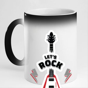 Let's Rock Guitar 11oz Black Color Changing Mug