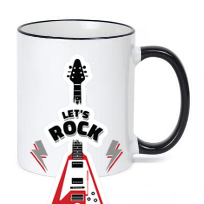 Let's Rock Guitar 11oz Black Color Changing Mug