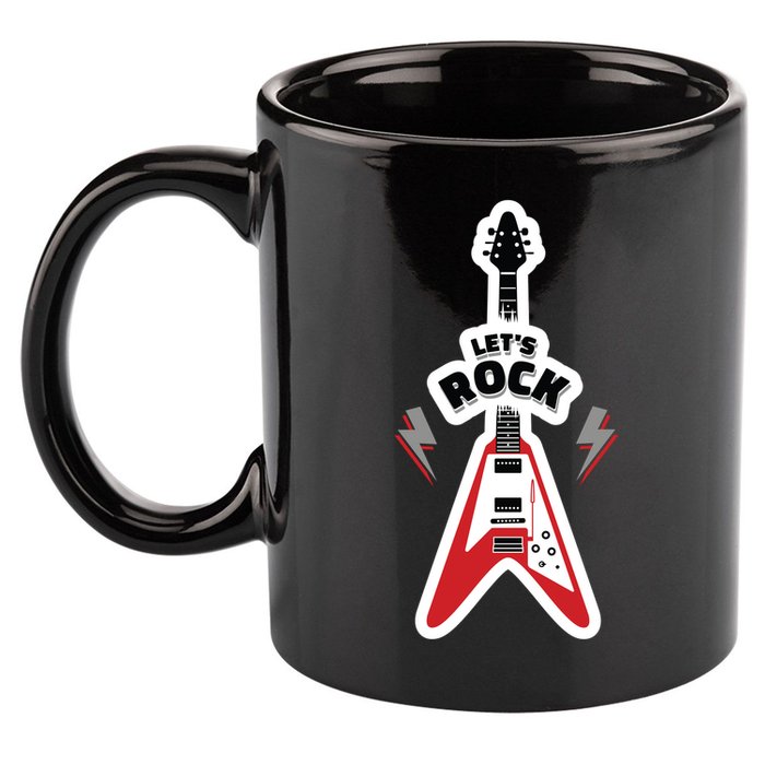 Let's Rock Guitar 11oz C Handle Ceramic Mug